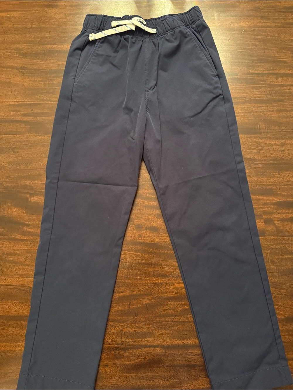 Crewcuts Navy Drawstring Casual Pants with White Tie